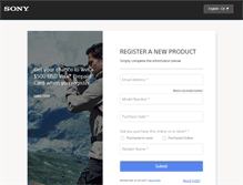 Tablet Screenshot of productregistration.sony.ca